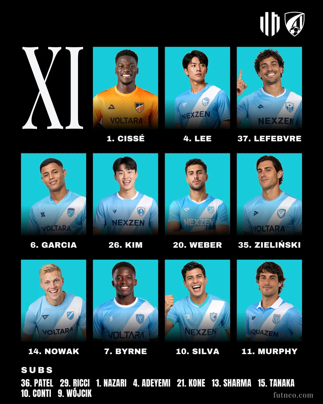 Gallery — Starting XI template, AI-generated example