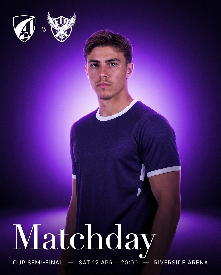 Halo — Match Day template, AI-generated example